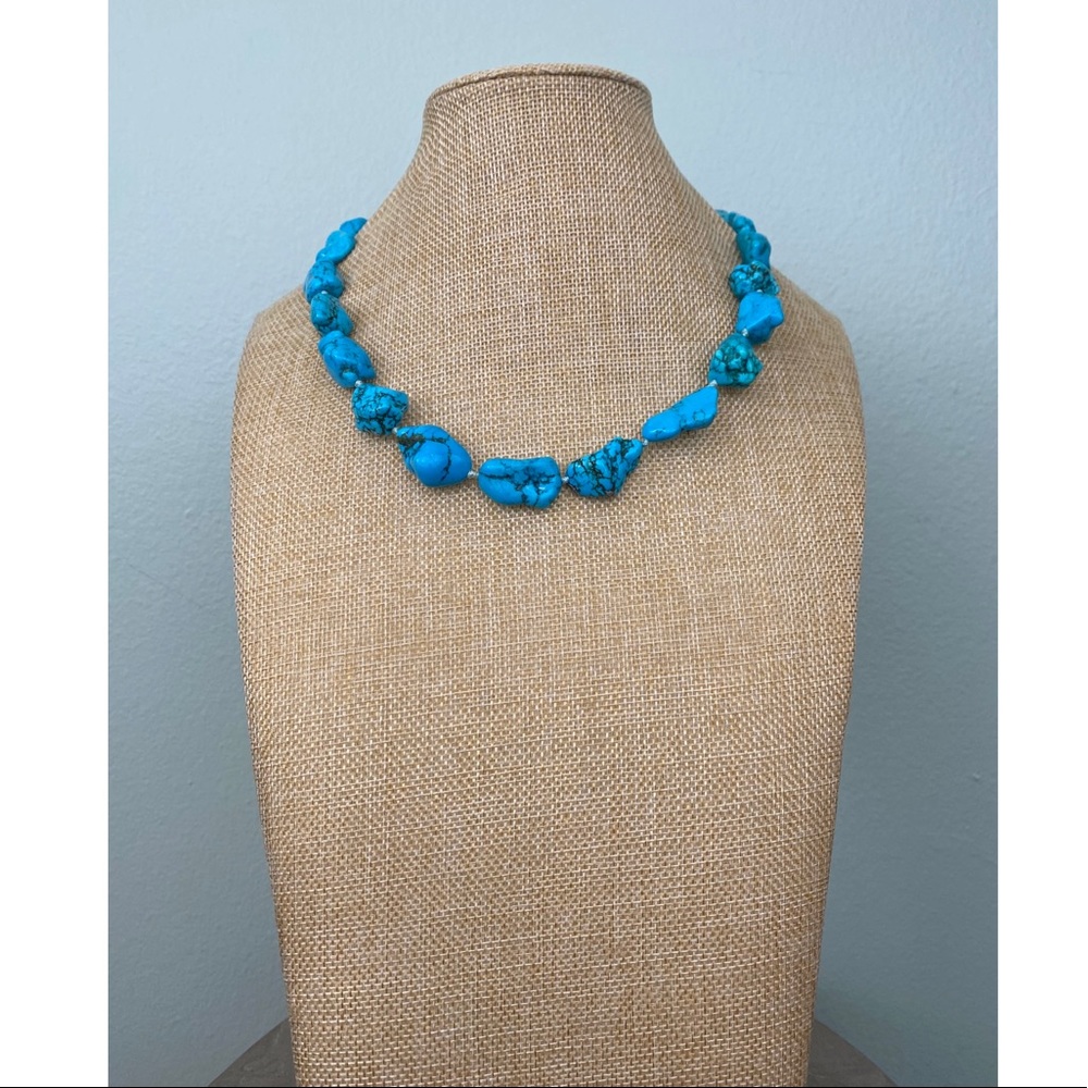 NWOT Turquoise Stone Necklace and Earrings